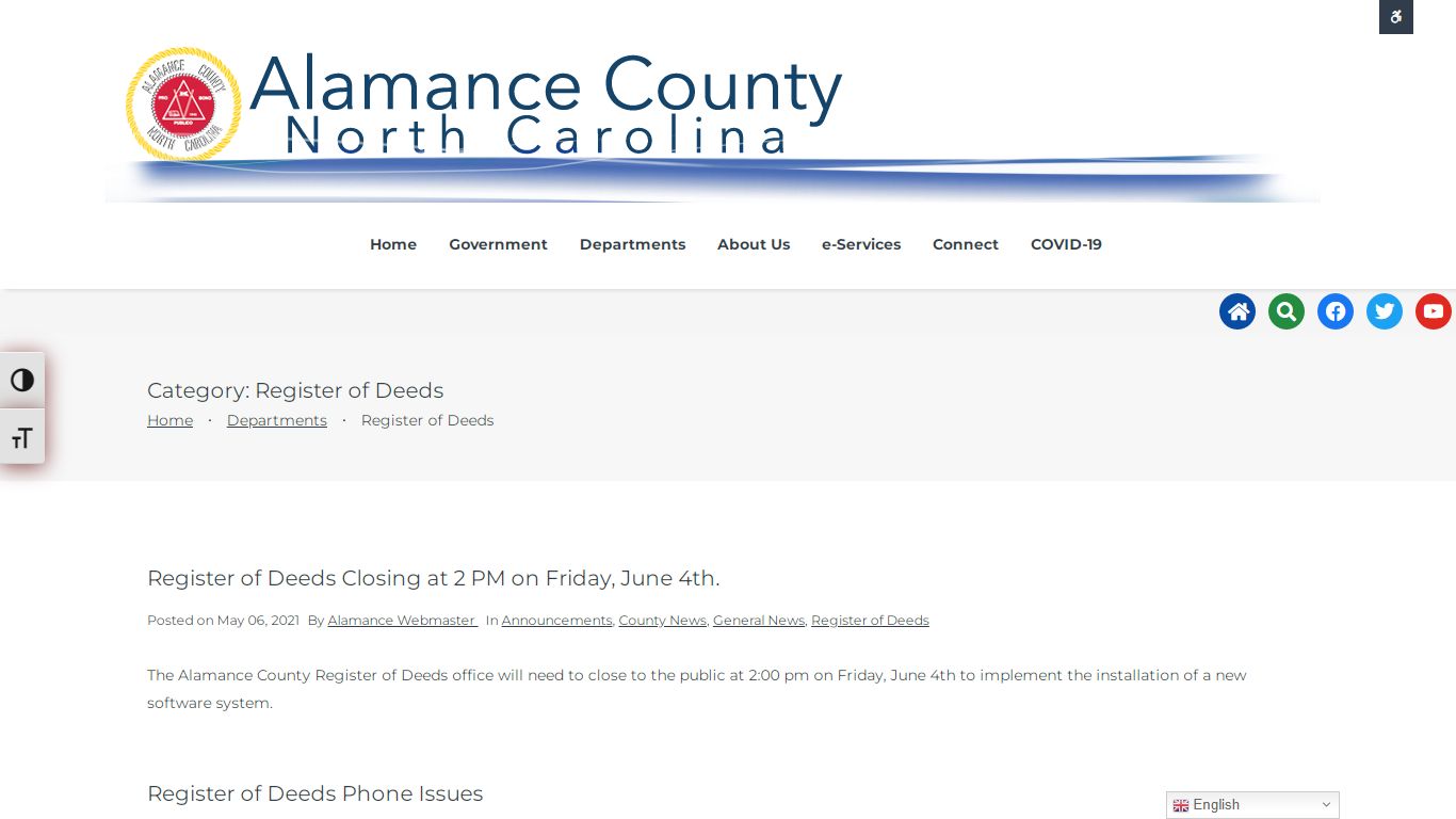Register of Deeds – Alamance County, North Carolina