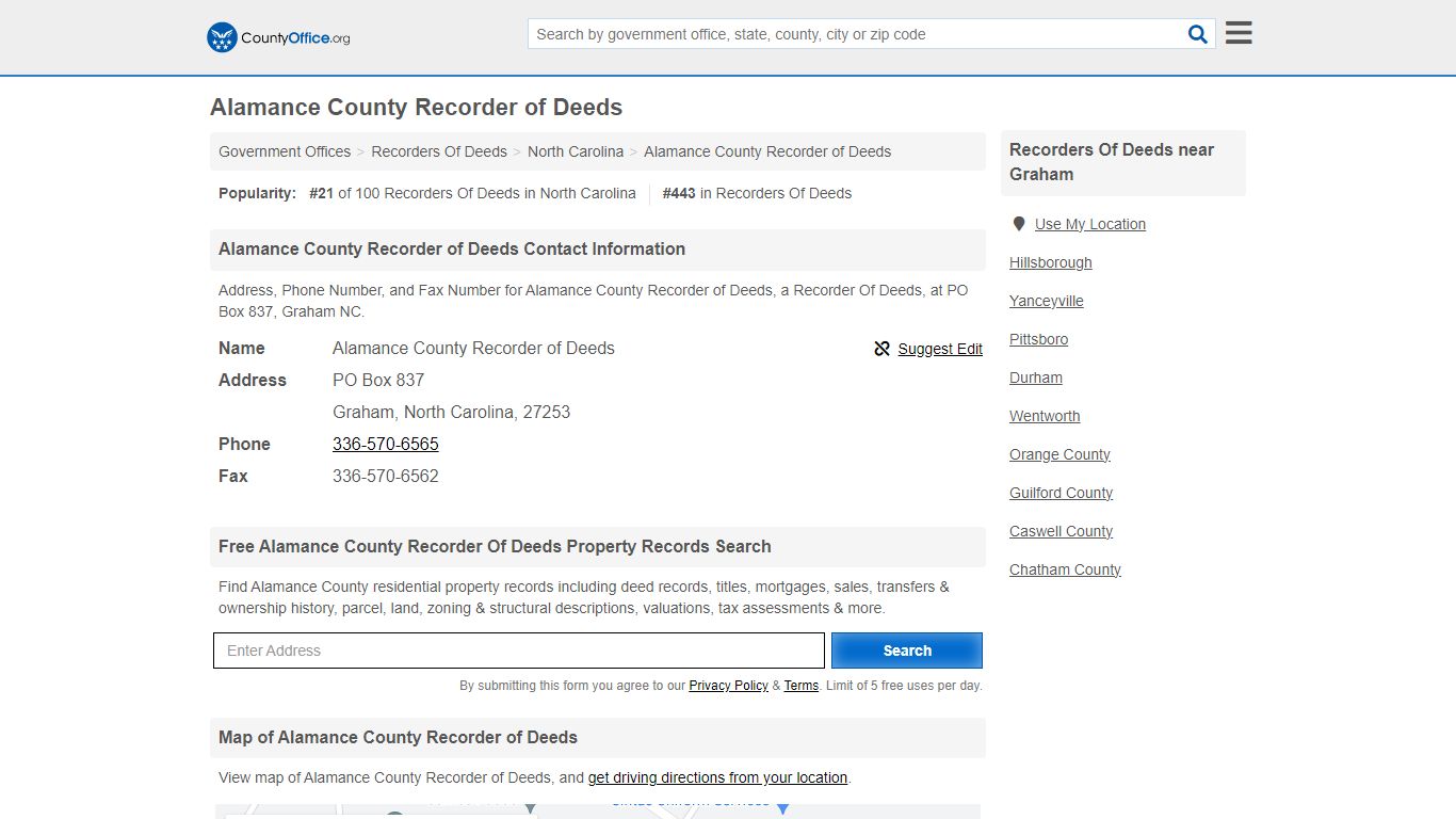 Alamance County Recorder of Deeds